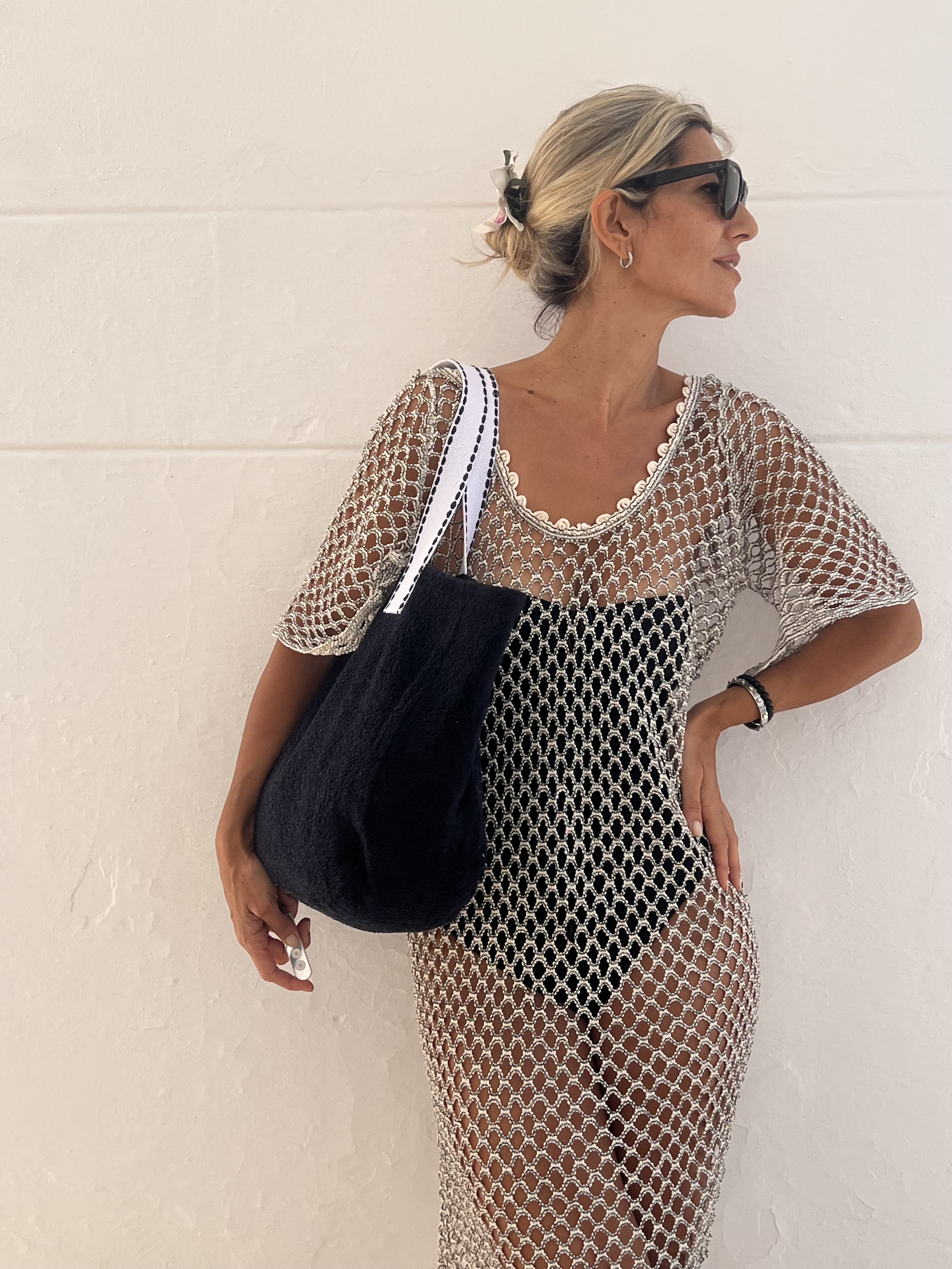 Siyah Believe Havlu Shopper