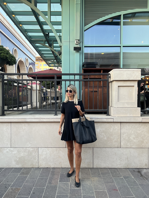 Floransa Siyah Deri Over Size Shopper